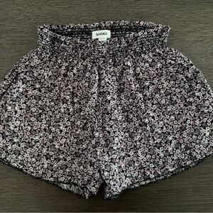 Garage Black and White Floral High Waist Shorts
